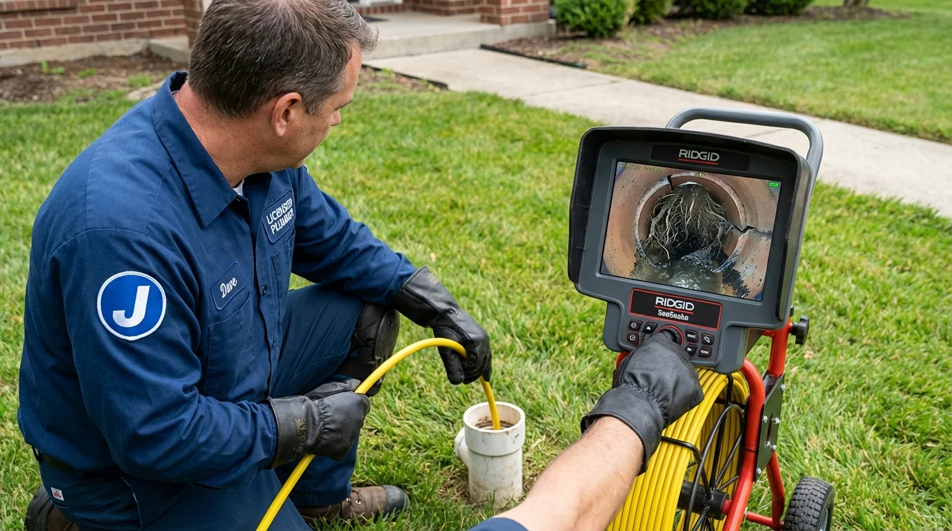 Sewer camera inspection being performed by Johns Plumbing LLC in Seagraves